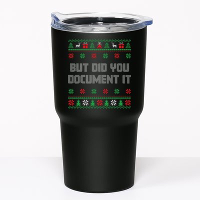 Christmas But Did You Document It Ugly Office Party Sweater Tumbler
