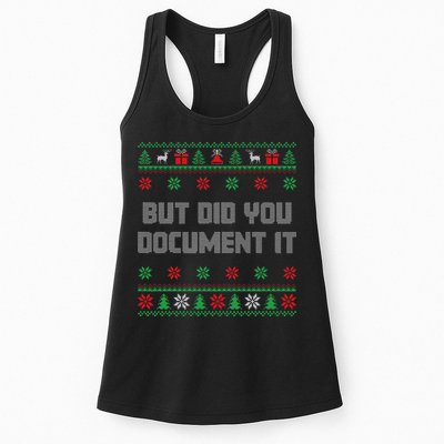 Christmas But Did You Document It Ugly Office Party Sweater Womens Tank Top
