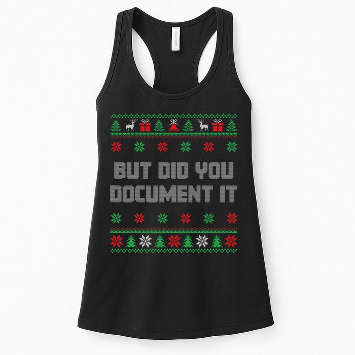 Christmas But Did You Document It Ugly Office Party Sweater Womens Tank Top
