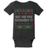 Christmas But Did You Document It Ugly Office Party Sweater Baby Bodysuit