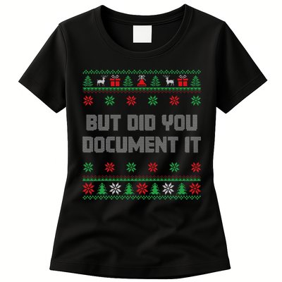 Christmas But Did You Document It Ugly Office Party Sweater Womens T-Shirt