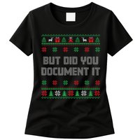 Christmas But Did You Document It Ugly Office Party Sweater Womens T-Shirt