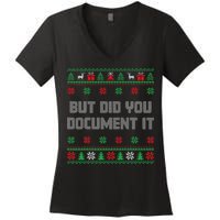 Christmas But Did You Document It Ugly Office Party Sweater Women's V-Neck T-Shirt