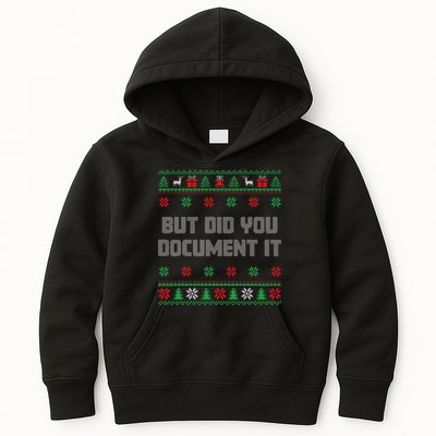 Christmas But Did You Document It Ugly Office Party Sweater Kids Hoodie