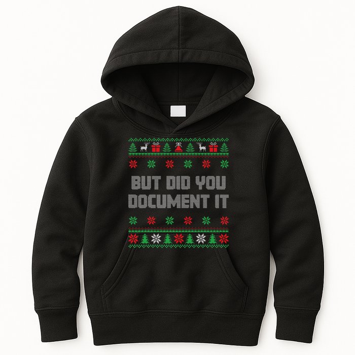 Christmas But Did You Document It Ugly Office Party Sweater Kids Hoodie