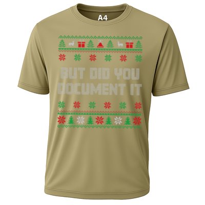 Christmas But Did You Document It Ugly Office Party Sweater Cooling Performance Crew T-Shirt