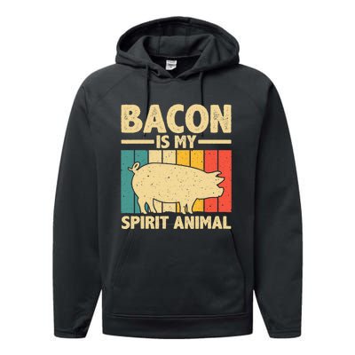 Cool Bacon Design Bacon Pig Pork Lover Performance Fleece Hoodie