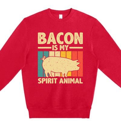 Cool Bacon Design Bacon Pig Pork Lover Premium Crewneck Sweatshirt