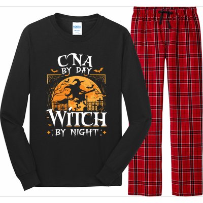 Cna By Day Witch By Night Halloween For Nurse Gift Long Sleeve Pajama Set