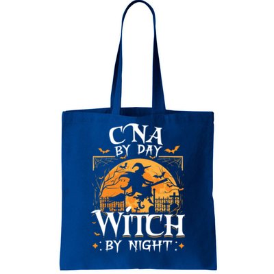 Cna By Day Witch By Night Halloween For Nurse Gift Tote Bag