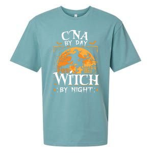 Cna By Day Witch By Night Halloween For Nurse Gift Sueded Cloud Jersey T-Shirt