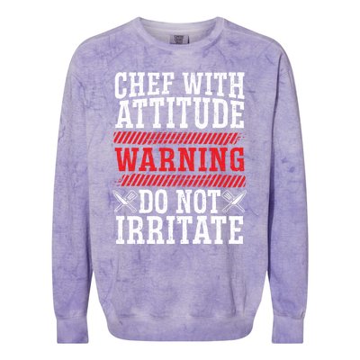 Culinary Badass Distressed Chef Gift Colorblast Crewneck Sweatshirt