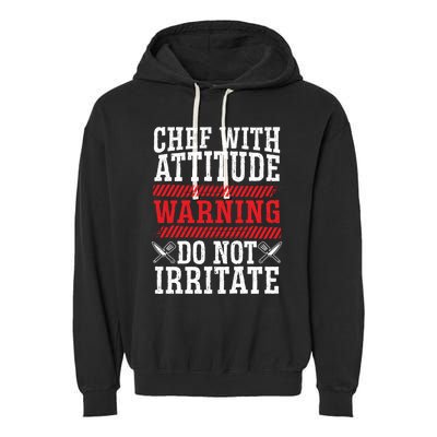 Culinary Badass Distressed Chef Gift Garment-Dyed Fleece Hoodie