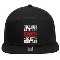 Culinary Badass Distressed Chef Gift 7 Panel Mesh Trucker Snapback Hat