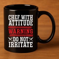 Culinary Badass Distressed Chef Gift 11oz C Handle Ceramic Mug