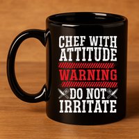 Culinary Badass Distressed Chef Gift 11oz C Handle Ceramic Mug