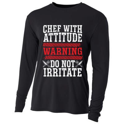 Culinary Badass Distressed Chef Gift Cooling Performance Long Sleeve Crew