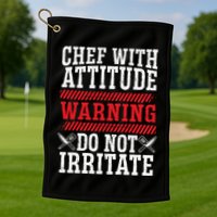 Culinary Badass Distressed Chef Gift Golf Towel