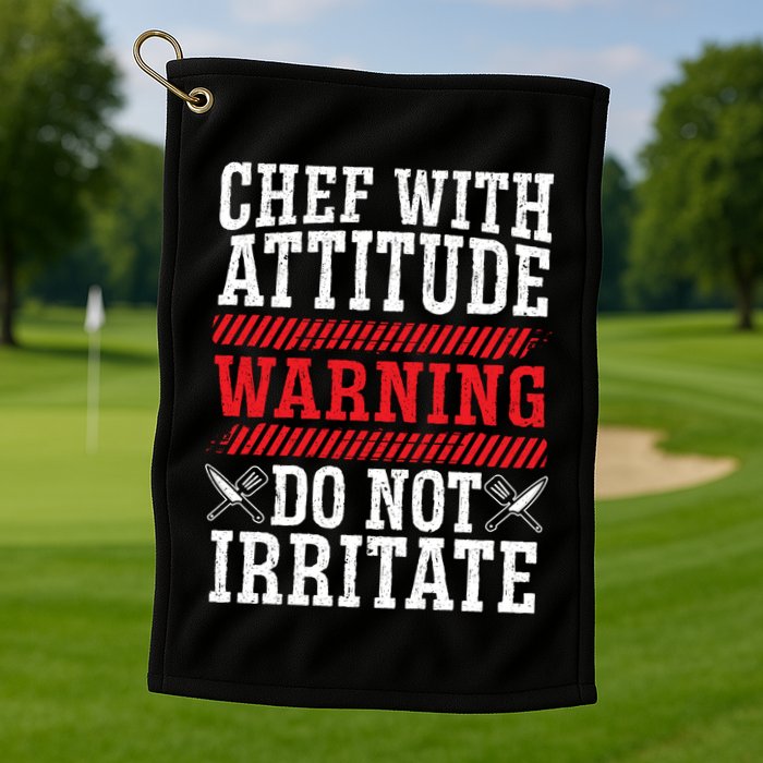 Culinary Badass Distressed Chef Gift Golf Towel