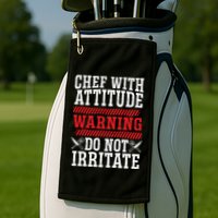 Culinary Badass Distressed Chef Gift Golf Towel