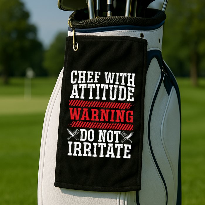 Culinary Badass Distressed Chef Gift Golf Towel