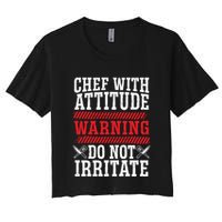 Culinary Badass Distressed Chef Gift Women's Crop Top Tee