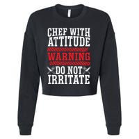 Culinary Badass Distressed Chef Gift Cropped Pullover Crew