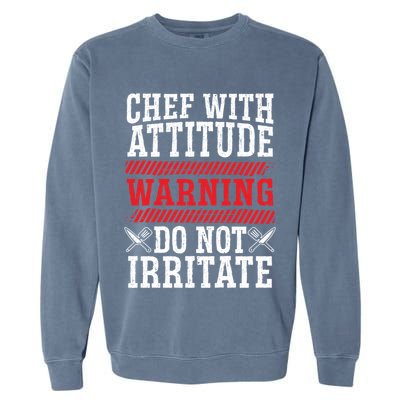 Culinary Badass Distressed Chef Gift Garment-Dyed Sweatshirt