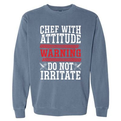 Culinary Badass Distressed Chef Gift Garment-Dyed Sweatshirt