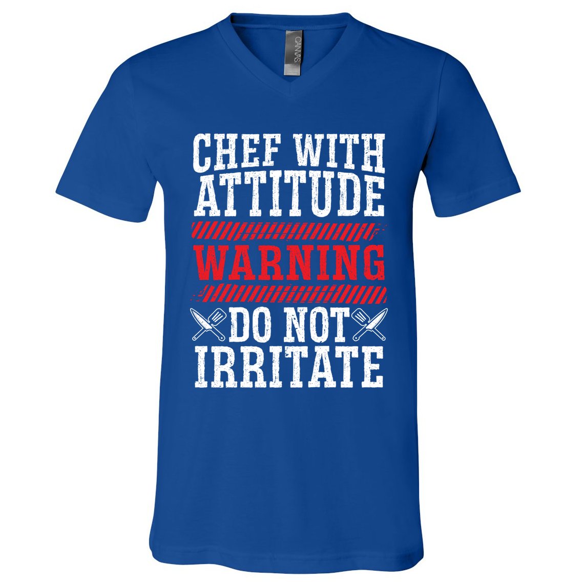 Culinary Badass Distressed Chef Gift V-Neck T-Shirt