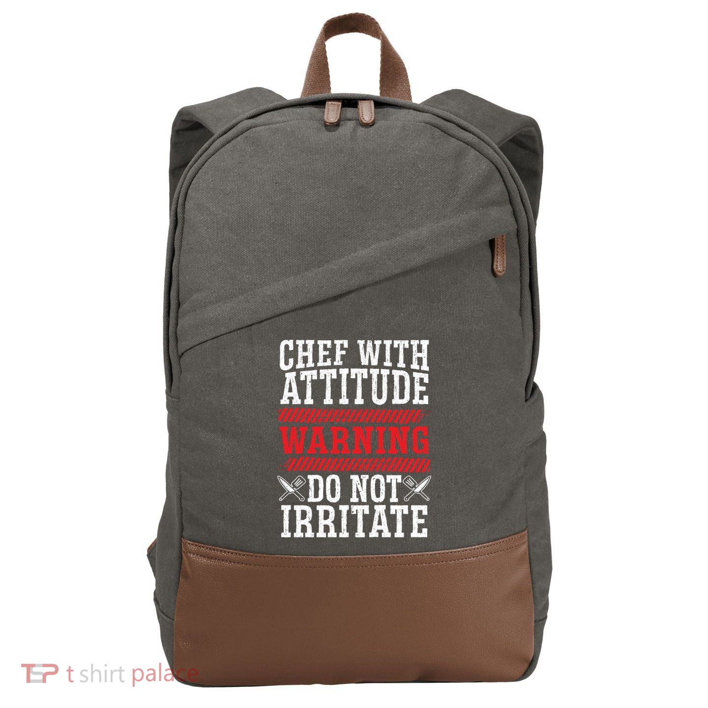 Culinary Badass Distressed Chef Gift Cotton Canvas Backpack