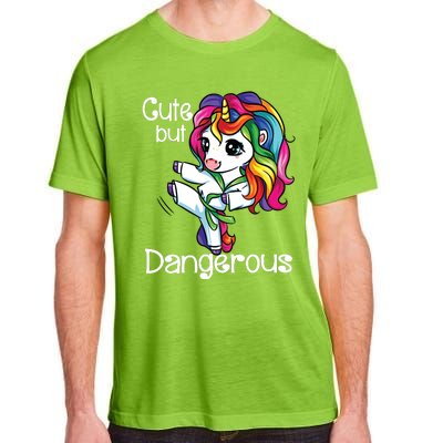 Cute But Dangerous Funny Karate Unicorn Girl Adult ChromaSoft Performance T-Shirt