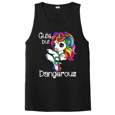 Cute But Dangerous Funny Karate Unicorn Girl PosiCharge Competitor Tank