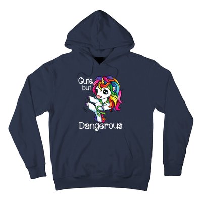 Cute But Dangerous Funny Karate Unicorn Girl Hoodie