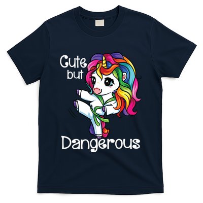 Cute But Dangerous Funny Karate Unicorn Girl T-Shirt