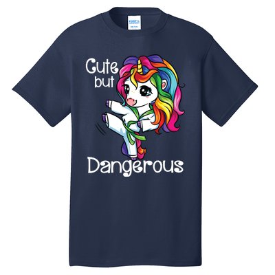 Cute But Dangerous Funny Karate Unicorn Girl Tall T-Shirt