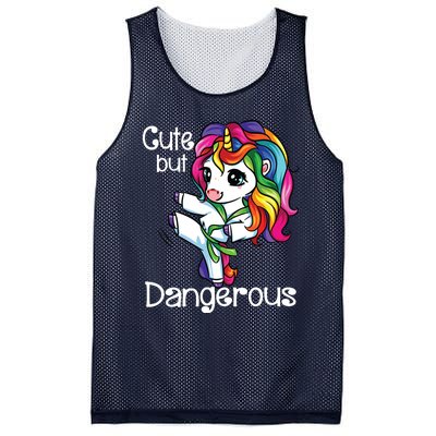 Cute But Dangerous Funny Karate Unicorn Girl Mesh Reversible Basketball Jersey Tank