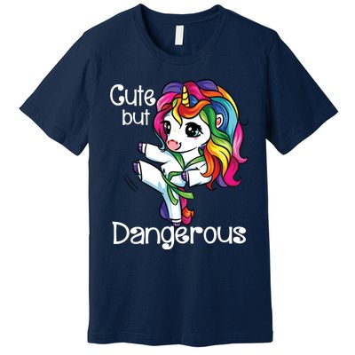 Cute But Dangerous Funny Karate Unicorn Girl Premium T-Shirt