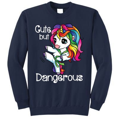 Cute But Dangerous Funny Karate Unicorn Girl Tall Sweatshirt