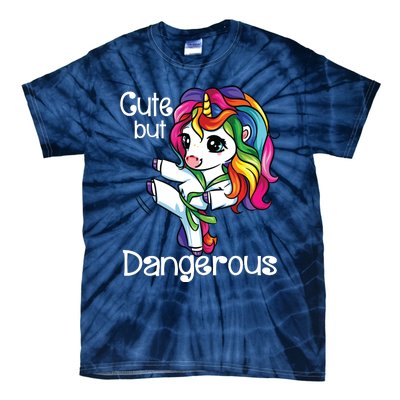 Cute But Dangerous Funny Karate Unicorn Girl Tie-Dye T-Shirt