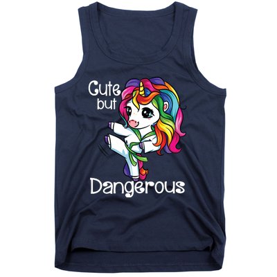 Cute But Dangerous Funny Karate Unicorn Girl Tank Top