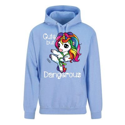 Cute But Dangerous Funny Karate Unicorn Girl Unisex Surf Hoodie