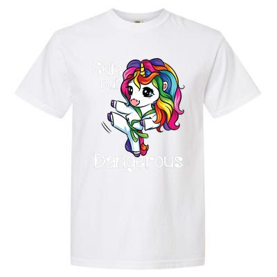 Cute But Dangerous Funny Karate Unicorn Girl Garment-Dyed Heavyweight T-Shirt