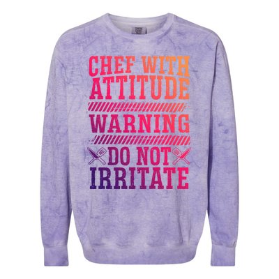 Culinary Badass Distressed Chef Gift Colorblast Crewneck Sweatshirt