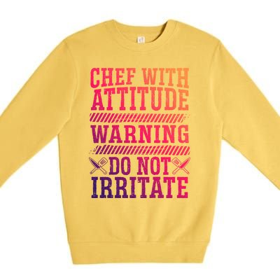 Culinary Badass Distressed Chef Gift Premium Crewneck Sweatshirt