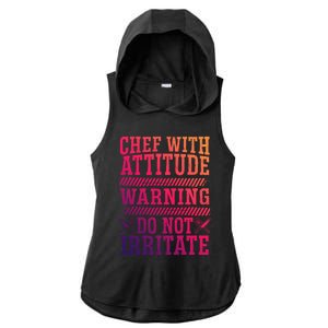 Culinary Badass Distressed Chef Gift Ladies PosiCharge Tri-Blend Wicking Draft Hoodie Tank