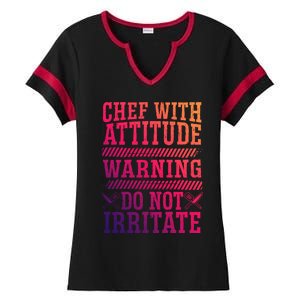 Culinary Badass Distressed Chef Gift Ladies Halftime Notch Neck Tee