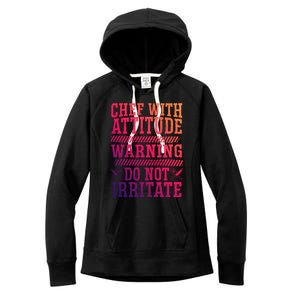 Culinary Badass Distressed Chef Gift Women's Fleece Hoodie