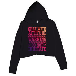 Culinary Badass Distressed Chef Gift Crop Fleece Hoodie