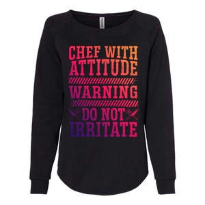 Culinary Badass Distressed Chef Gift Womens California Wash Sweatshirt